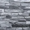 4 m² 10 panneaux PVC 3D effet pierre muraux & de plafond, revêtement imitation carrelage Grey Stone