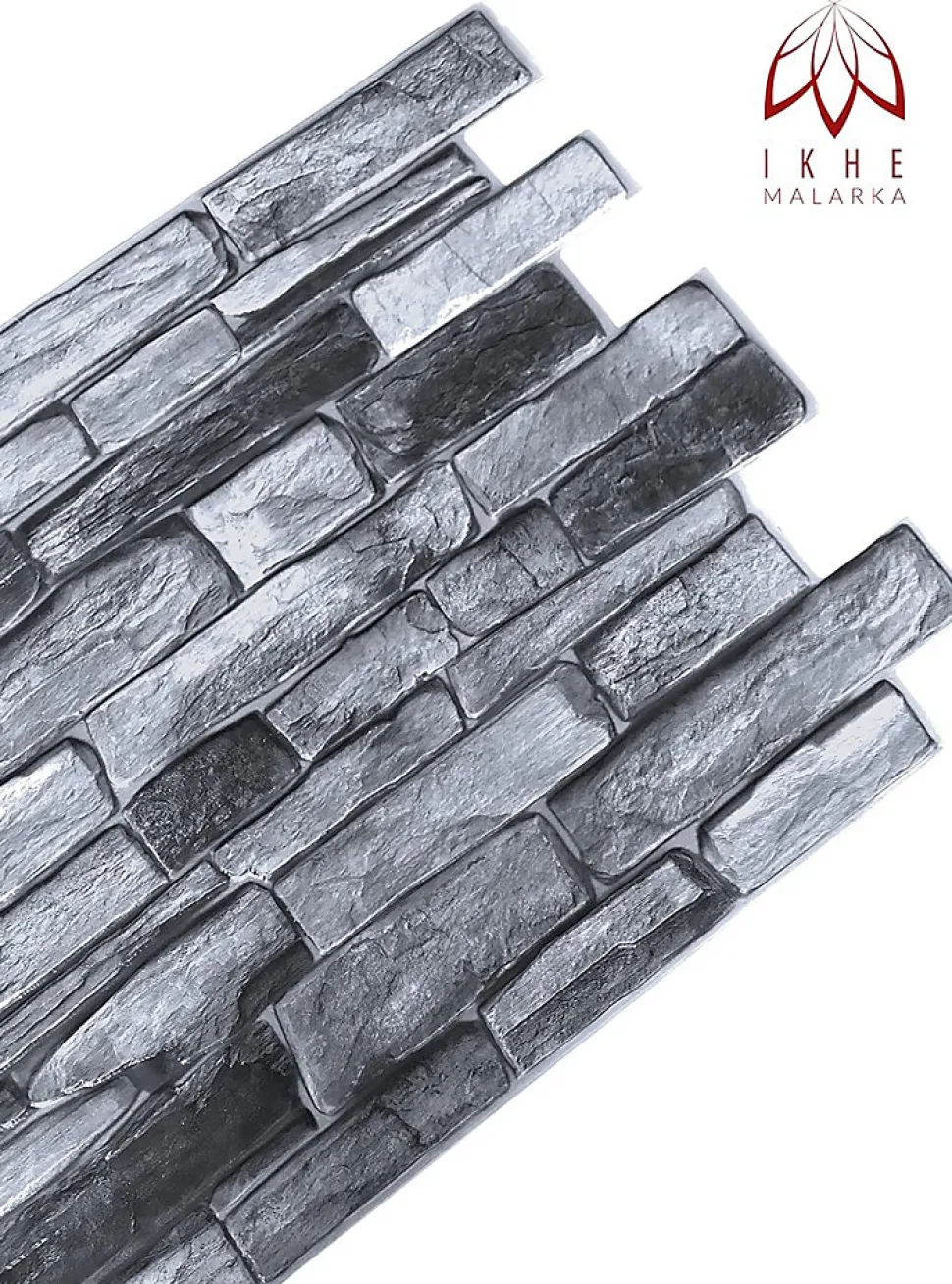 4 m² 10 panneaux PVC 3D effet pierre muraux & de plafond, revêtement imitation carrelage Grey Stone