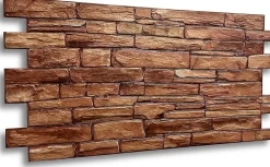 4 m² 10 panneaux PVC 3D effet pierre muraux & de plafond, revêtement imitation carrelage Karelian