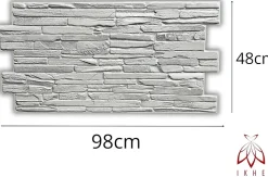 4 m² 10 panneaux PVC 3D effet pierre muraux & de plafond, revêtement imitation carrelage Quartzite Grey