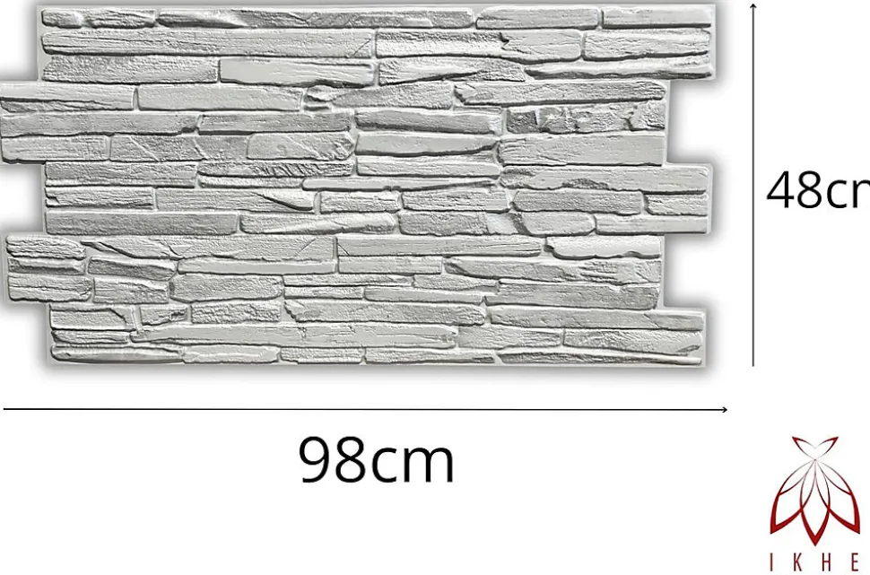 4 m² 10 panneaux PVC 3D effet pierre muraux & de plafond, revêtement imitation carrelage Quartzite Grey