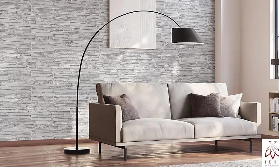 4 m² 10 panneaux PVC 3D effet pierre muraux & de plafond, revêtement imitation carrelage Quartzite Grey