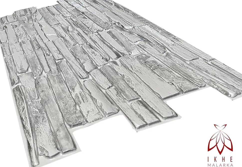 4 m² 10 panneaux PVC 3D effet pierre muraux & de plafond, revêtement imitation carrelage Quartzite Grey