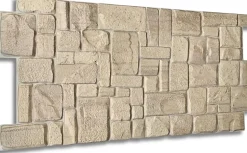 4 m² 10 panneaux PVC 3D effet pierre muraux & de plafond, revêtement imitation carrelage Beige Stone