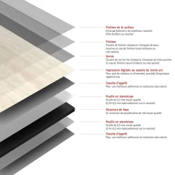 2 panneaux muraux de salle de bains l.100 x H.255 cm, effet pierre calcaire, Schulte DecoDesign