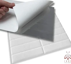 40 pièces 2,6m2 Panneaux de 3D Carreaux en plastique autocollants Revêtement mural imperméable Carreaux