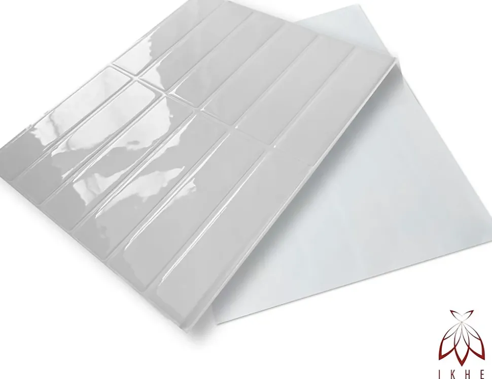 40 pièces 2,6m2 Panneaux de 3D Carreaux en plastique autocollants Revêtement mural imperméable Carreaux