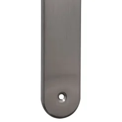 2 poignées de porte sur plaque rond Amga, entraxe 195mm, coloris gris satiné