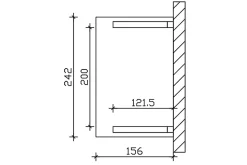 Auvent bois SKAN HOLZ Paderborn 2, 242x156cm, épicéa, traitement coloré gris ardoise