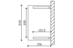 Auvent bois SKAN HOLZ Paderborn 1, 242x156cm, épicéa, traitement coloré gris ardoise