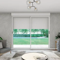 Baie coulissante en aluminium blanc avec volet roulant filaire l.240 x H.215 cm Uw=2