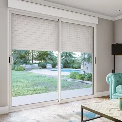 Baie coulissante en aluminium blanc avec volet roulant filaire l.180 x H. 215 cm Uw=2