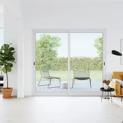 Baie vitrée coulissante alu GoodHome blanc - l.210 x h.215 cm - Uw 1,7