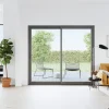 Baie vitrée coulissante alu GoodHome gris - l.240 x h.200 cm - Uw 1,7