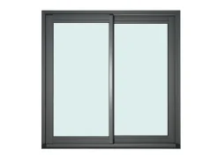 Baie vitrée coulissante alu GoodHome gris - l.240 x h.200 cm - Uw 1,7