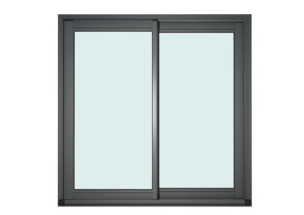 Baie vitrée coulissante alu GoodHome gris - l.240 x h.200 cm - Uw 1,7