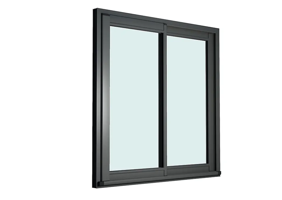 Baie vitrée coulissante alu GoodHome gris - l.240 x h.200 cm - Uw 1,7