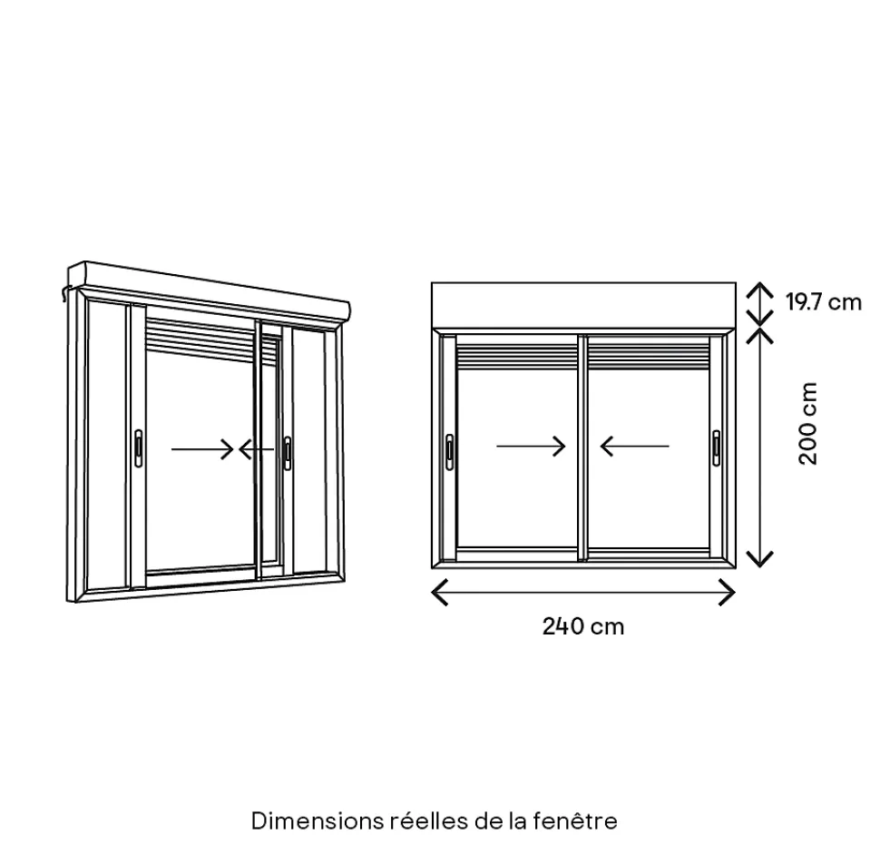Baie vitrée coulissante alu + volet roulant électrique Goodhome blanc - l.240 x h.200 cm - Uw 1,7