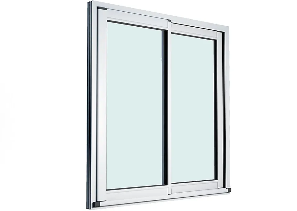 Baie vitrée coulissante alu GoodHome blanc - l.240 x h.215 cm - Uw 1,7