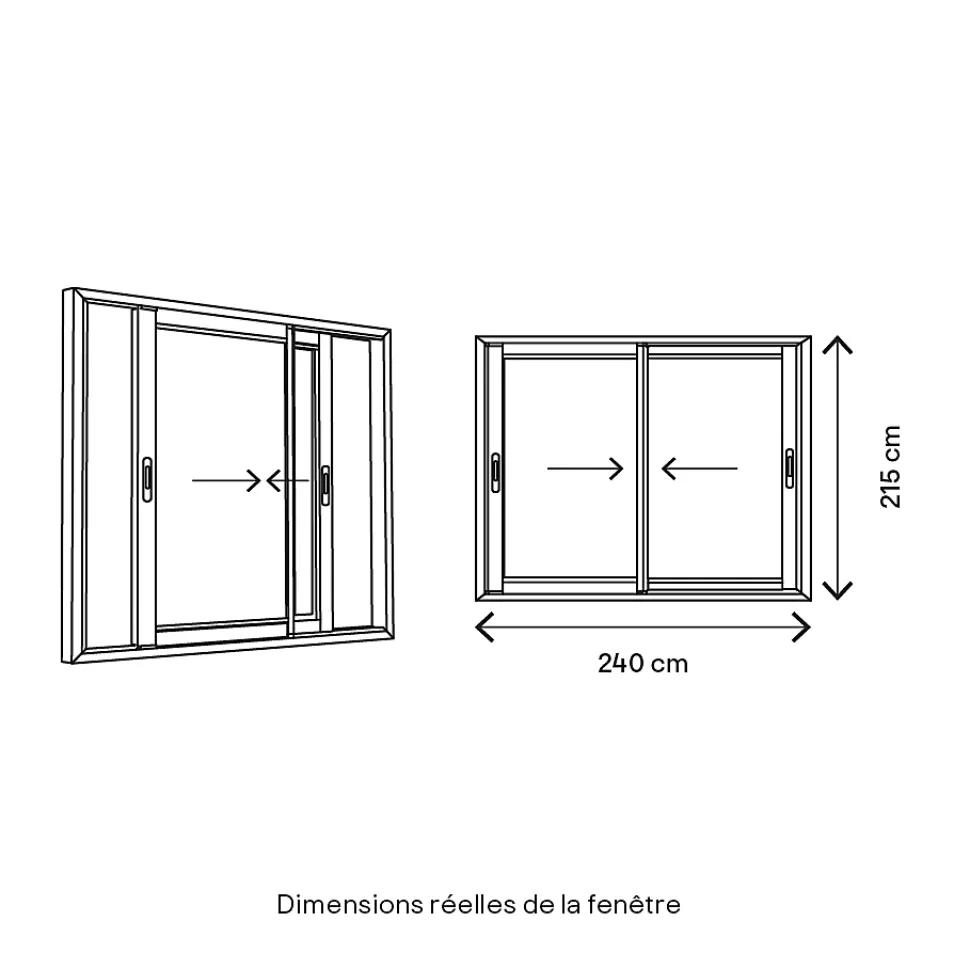 Baie vitrée coulissante alu GoodHome blanc - l.240 x h.215 cm - Uw 1,7