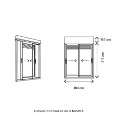 Baie vitrée coulissante alu + volet roulant motorisé Goodhome blanc - l.180 x h.215 cm - Uw 1,7