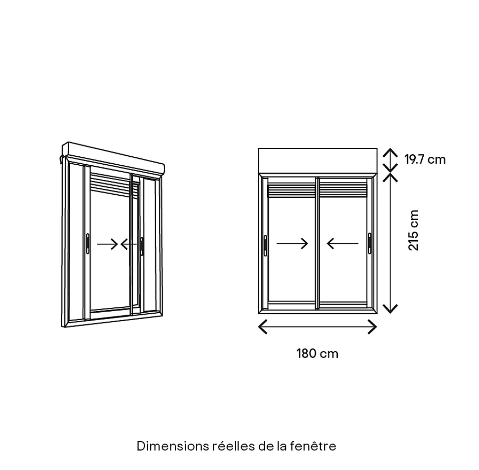 Baie vitrée coulissante alu + volet roulant motorisé Goodhome blanc - l.180 x h.215 cm - Uw 1,7