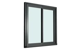 Baie vitrée coulissante alu GoodHome gris - l.180 x h.215 cm - Uw 1,7