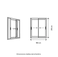 Baie vitrée coulissante alu GoodHome gris - l.180 x h.215 cm - Uw 1,7