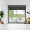Baie vitrée coulissante alu + volet roulant électrique Goodhome gris - l.240 x h.200 cm - Uw 1,7