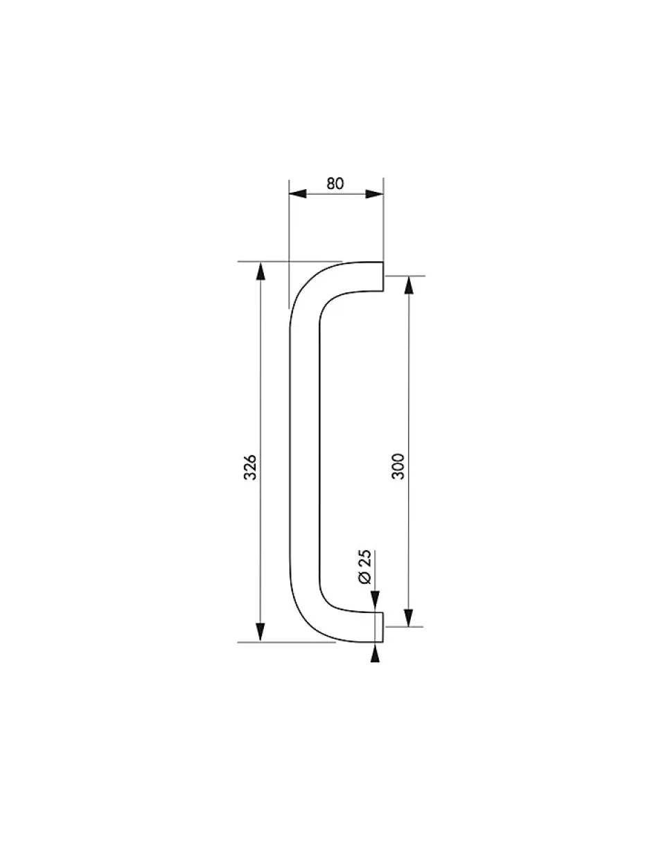 Barre de tirage entr'axe 300mm, inox - THIRARD
