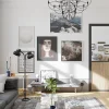 Bloc Porte Contemporain H. 204 X 83 X 3 cm cadre en aluminium noir et verre transparent chêne terra Droit