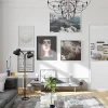 Bloc Porte Contemporain H. 204 X 73 X 3 cm cadre en aluminium noir et verre transparent chêne terra Droit