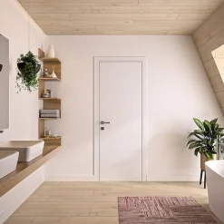 Bloc Porte PREMIUM Blanc satiné - Réversible et ajustable - L930mm