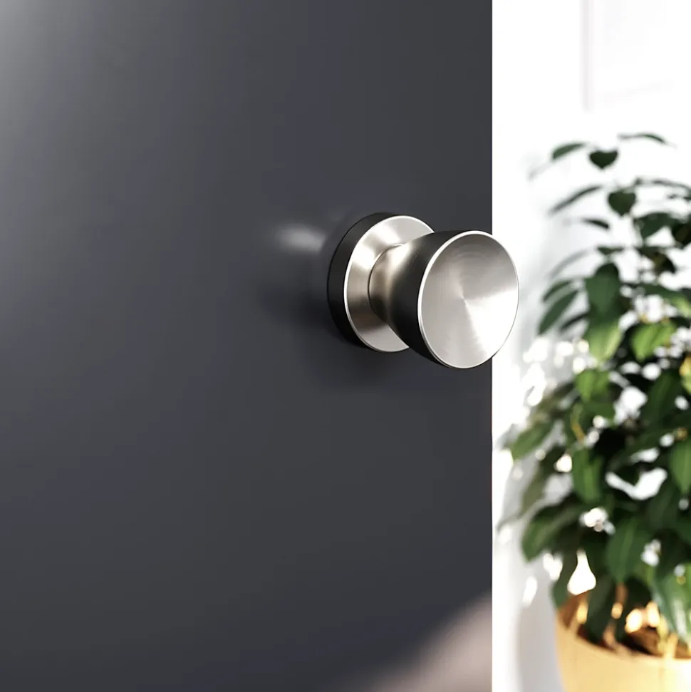 Bouton de porte double champignon GoodHome gris Ø. 48mm x l.48 x H. 44mm