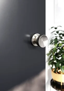 Bouton de porte double champignon GoodHome gris Ø. 48mm x l.48 x H. 44mm