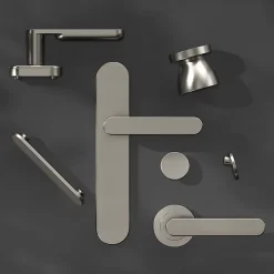 Bouton de porte double champignon GoodHome gris Ø. 48mm x l.48 x H. 44mm