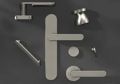 Bouton de porte double champignon GoodHome gris Ø. 48mm x l.48 x H. 44mm