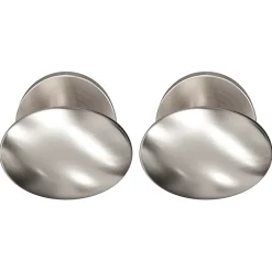 Bouton de porte double ovale GoodHome gris Ø. 65mm x l.45 x H. 66mm