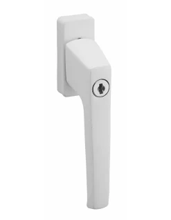 Béquille à clé pour fenêtre, avec vis de pose, blanc, 1 clé - THIRARD
