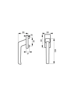 Béquille pour fenêtre, carré 7mm, avec vis de pose, blanc - THIRARD
