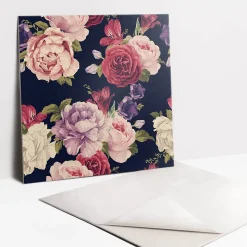 Carreaux vinyle Tulup 30x30 cm Fleurs de roses colorées 9 pcs