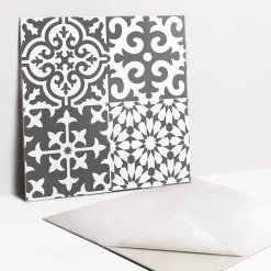 Carreaux vinyle Tulup 30x30 cm Carreaux gris à motif portugais 9 pcs