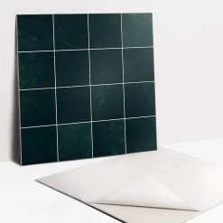 Carreaux vinyle Tulup 30x30 cm Mosaïque vert bouteille 9 pcs