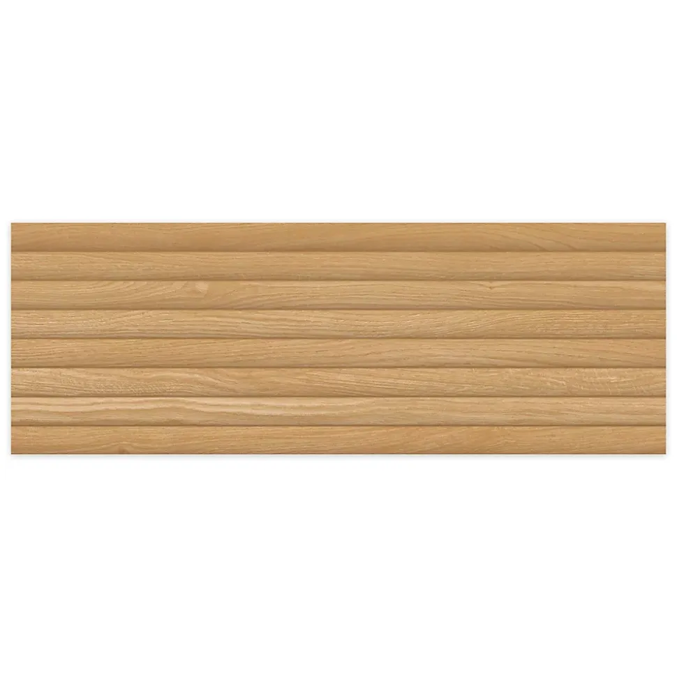 Carrelage effet Bois 3D Chêne Miel Curve 100x33,3x0,98 cm Valoren - Mur intérieur - RO'MA CARRELAGE