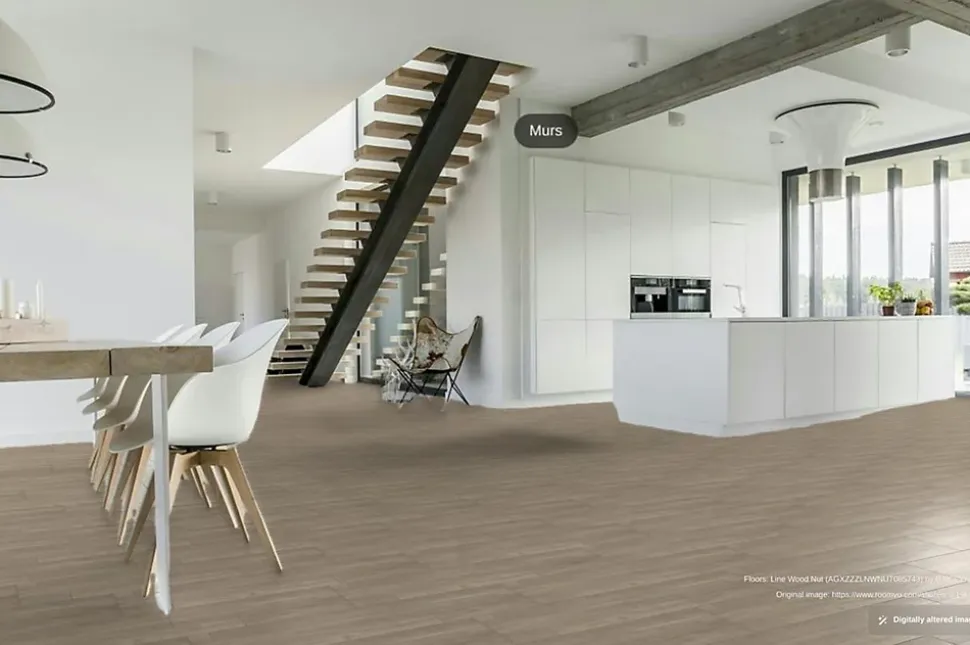 Carrelage effet bois sol intérieur / mur intérieur Line Wood Nut l.20 X L.120 cm rectifié 1er choix.