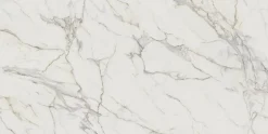 Carrelage effet Marbre Blanc Calacatta Extra 240x120x0,9 cm Brillant Clarenza - Mur intérieur (vendu par carton de 2,88 m²) - RO'M