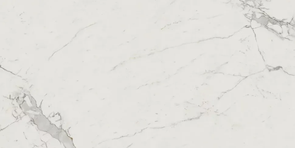 Carrelage effet Marbre Blanc Calacatta Extra 240x120x0,9 cm Brillant Clarenza - Mur intérieur (vendu par carton de 2,88 m²) - RO'M