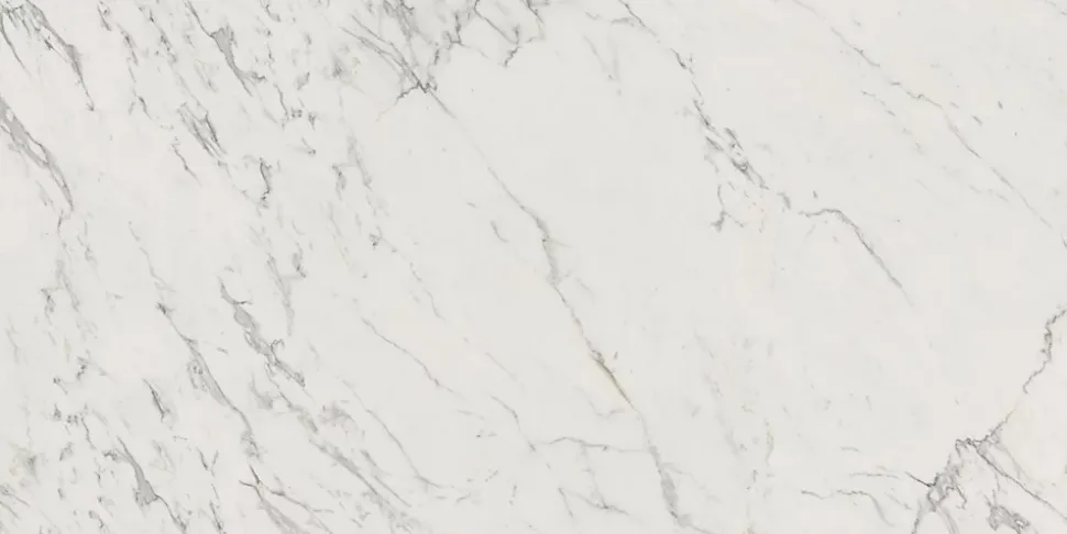Carrelage effet Marbre Blanc Calacatta Extra 240x120x0,9 cm Brillant Clarenza - Mur intérieur (vendu par carton de 2,88 m²) - RO'M