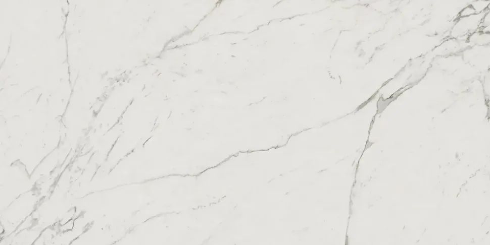Carrelage effet Marbre Blanc Calacatta Extra 240x120x0,9 cm Brillant Clarenza - Mur intérieur (vendu par carton de 2,88 m²) - RO'M