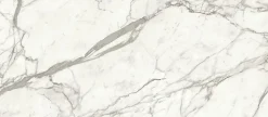 Carrelage effet Marbre Blanc Calacatta Majestic Bookmatch A 278x120x0,6 cm Brillant Faventa - Mur intérieur (vendu par carton de 3